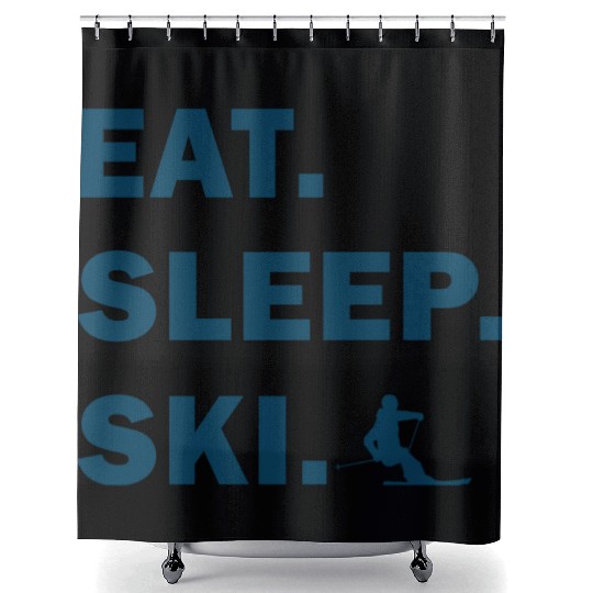 Skiing and Snowboarding - Eat Sleep Ski Shower Curtains