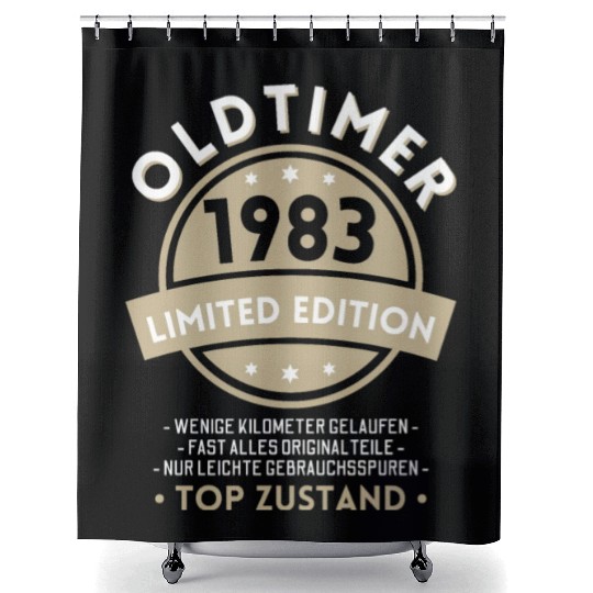 40th Birthday Vintage 1983 Shower Curtains
