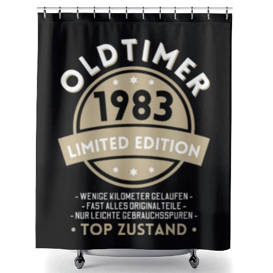 40th Birthday Vintage 1983 Shower Curtains