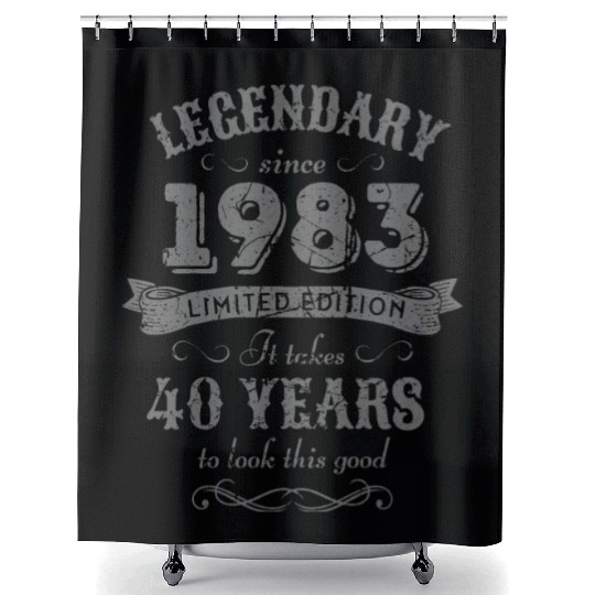 40th Birthday Vintage 1983 Shower Curtains