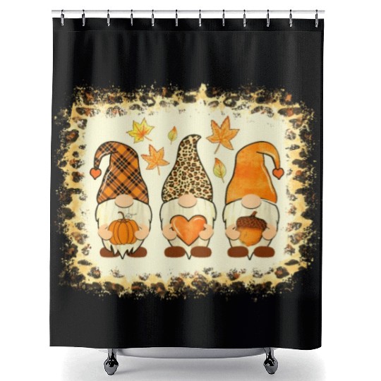 Bleached Happy Fall Y all Gnome Pumpkin Autumn Tha Shower Curtains