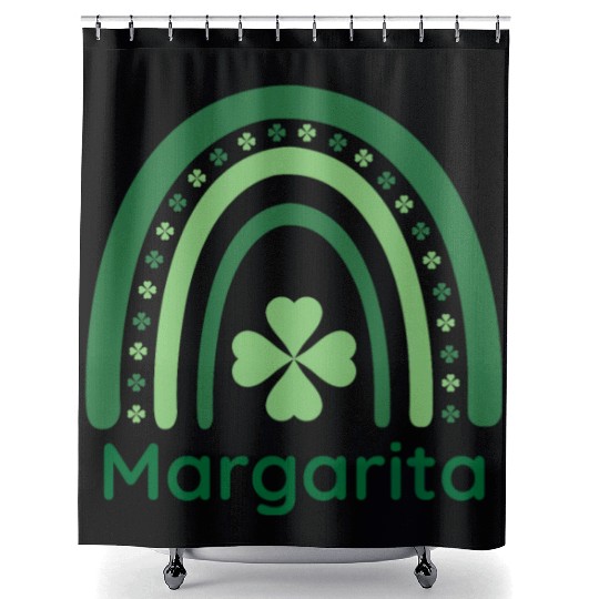 Margarita Clover Charm Boho Rainbow Shower Curtains