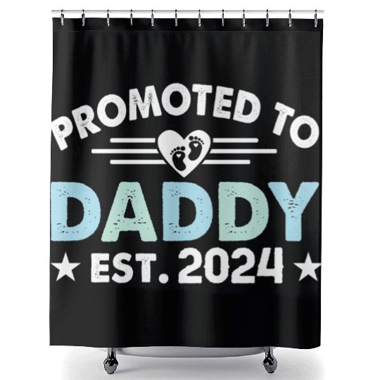 Promoted to daddy 2024 daddy to be Shower Curtains