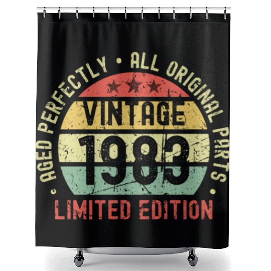 40th Birthday Vintage 1983 Shower Curtains