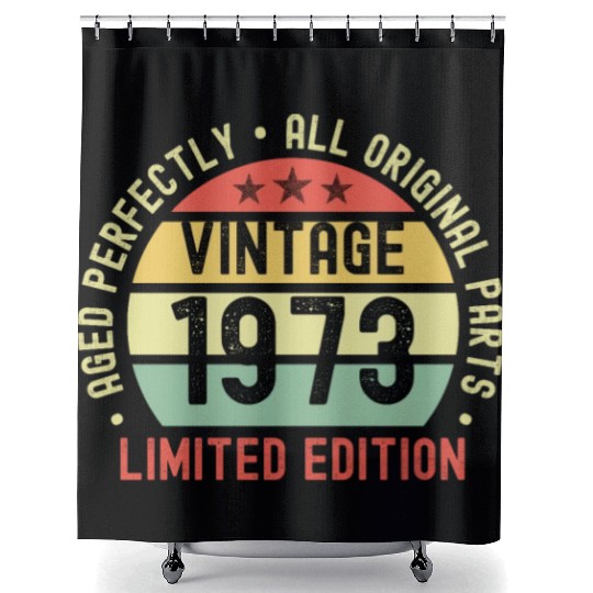 50th Birthday Vintage 1973 Shower Curtains