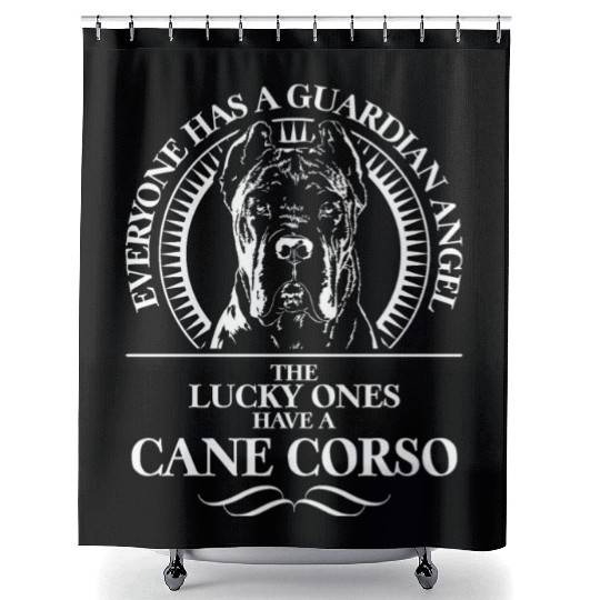 Proud Cane Corso Guardian Angel dog quote Shower Curtains