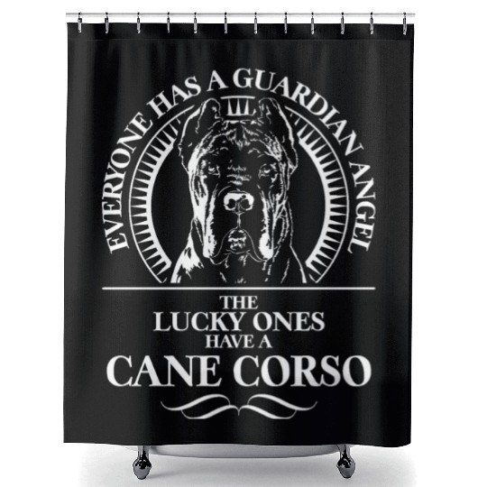 Proud Cane Corso Guardian Angel dog quote Shower Curtains