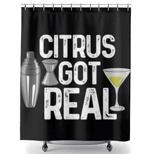 Citrus got real bartender Shower Curtains