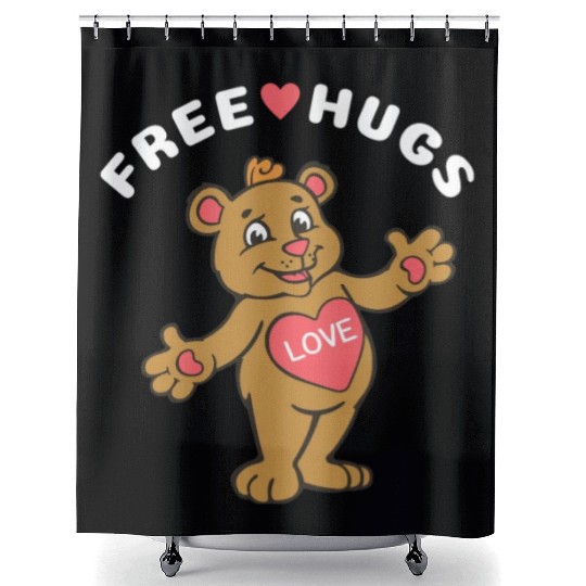 Free Hugs Teddy Bear Shower Curtains