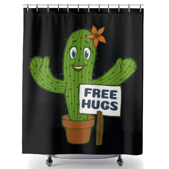 Free Hugs Cactus Shower Curtains