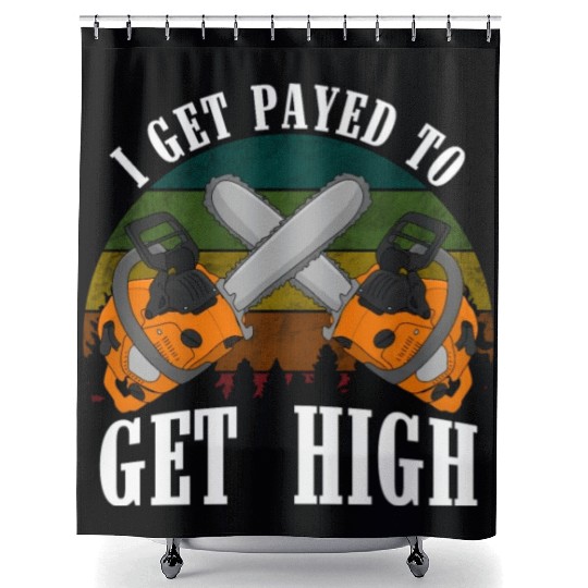 chainsaw Lumberjack Shower Curtains