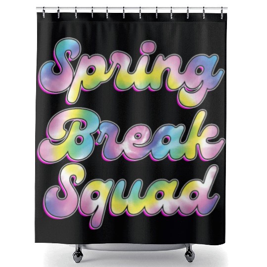 Spring Break Squad Summer Vacation Spring Break Shower Curtains