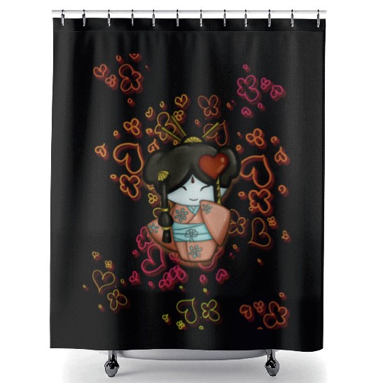 kimono cute Shower Curtains