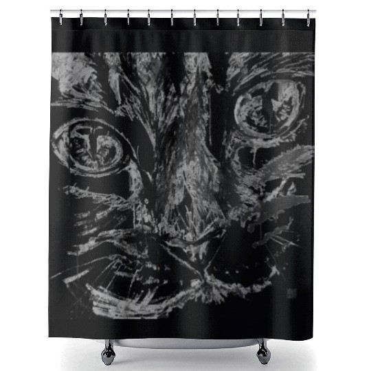 cat face Shower Curtains