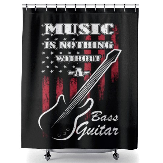 Bass Guitar - Guitarist Shower Curtains