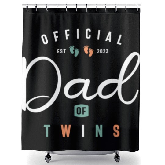 Dad of Twins Funny New Daddy To Be Expecting 2023 Shower Curtains