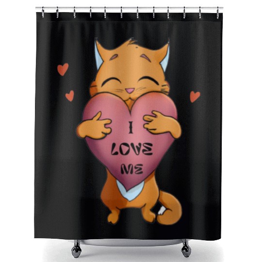 i love me Shower Curtains