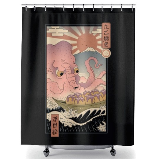 The Great Takoyaki Shower Curtains