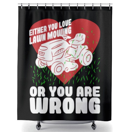 Lawn Mowing Lawn Mower Gardener Shower Curtains