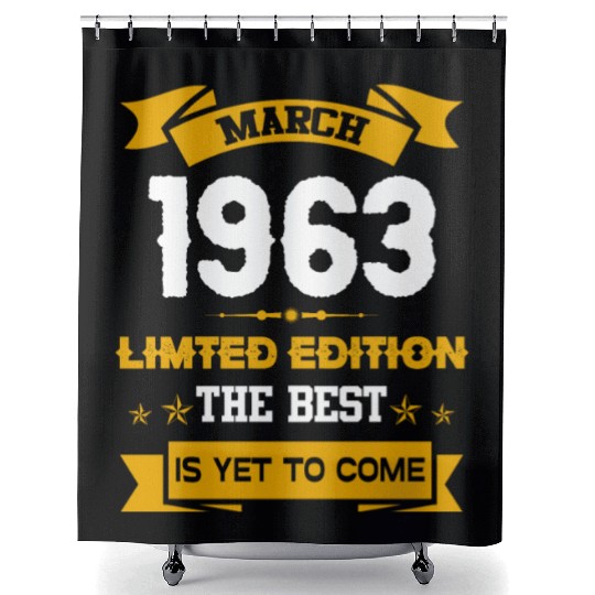 March 1963 Birthday Surprise Shower Curtains