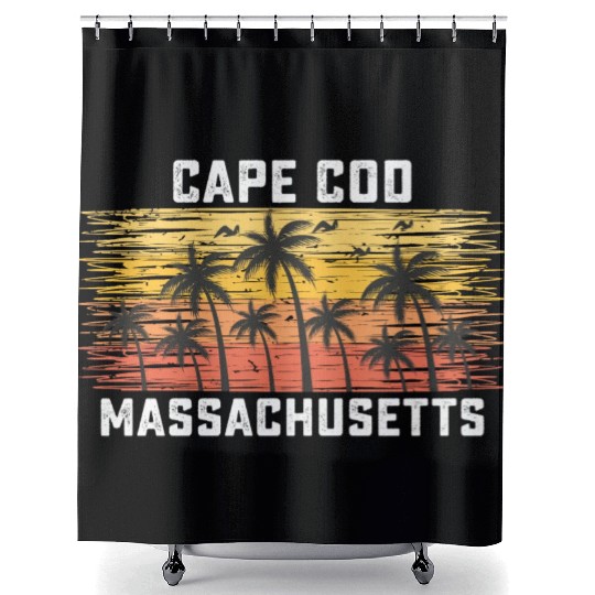 Cape Cod Massachusetts Summer Retro VIntage Shower Curtains