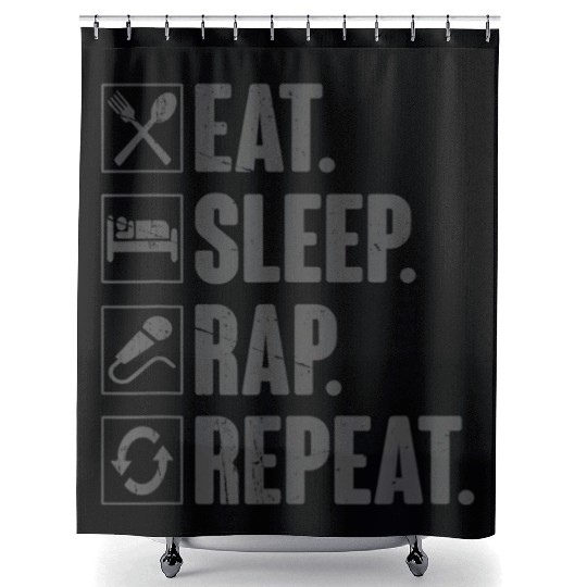 Eat Sleep Rap Repeat Funny Rapper Gift t Shower Curtains