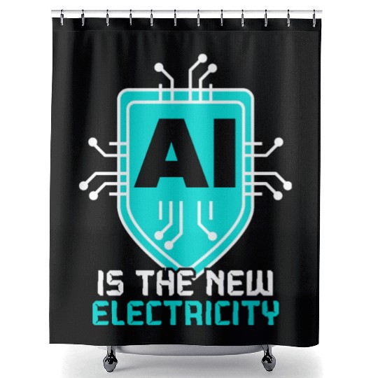 AI Is The New Electricity Artificial Intelligence Shower Curtains