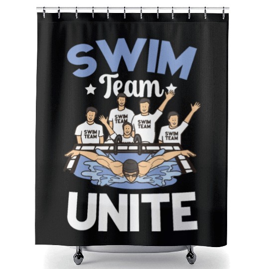 Swim Team Unite Pool Swimmer Team Sports Swimming Shower Curtains