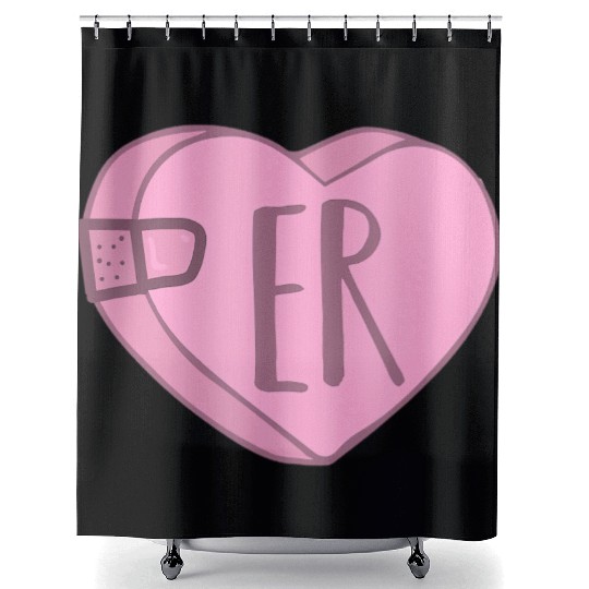 Cute ER Nurse Candy Heart Shower Curtains