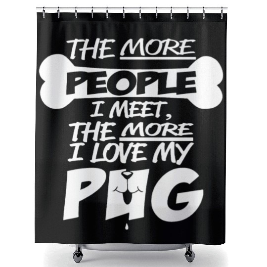 I Love My Pug Shower Curtains