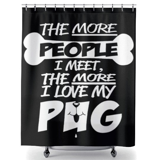 I Love My Pug Shower Curtains