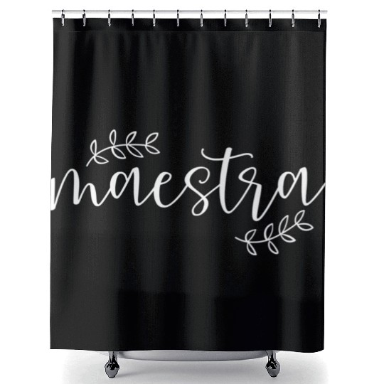 Cute Maestra Spanish Teacher Shower Curtains