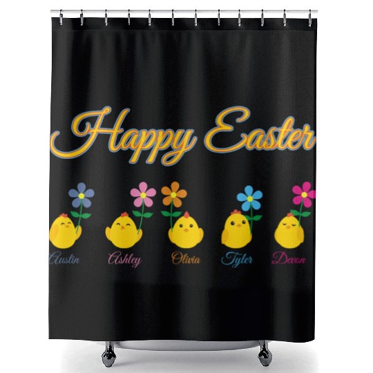 Happy Easter Austin Ashley Olivia Tyler Devon Shower Curtains