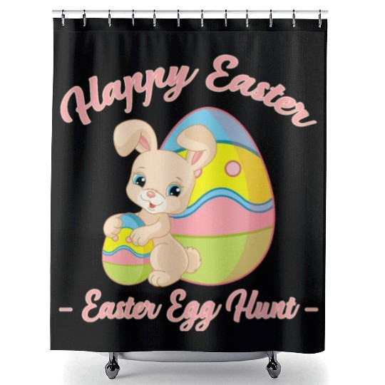 Happy Easter Egg Hunt Bunny Gift Shower Curtains