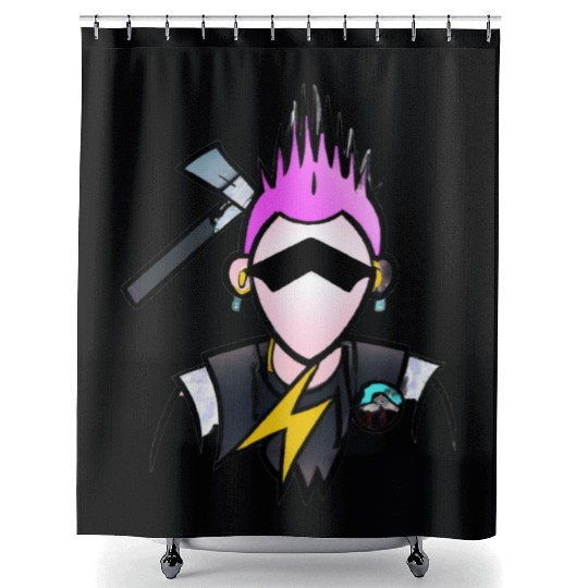 Lightning Punk Shower Curtains