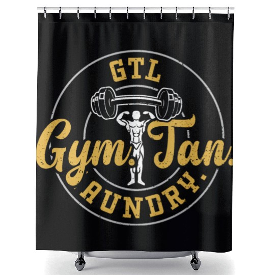 GTL Gym. Tan. Laundry. - Gym Shower Curtains