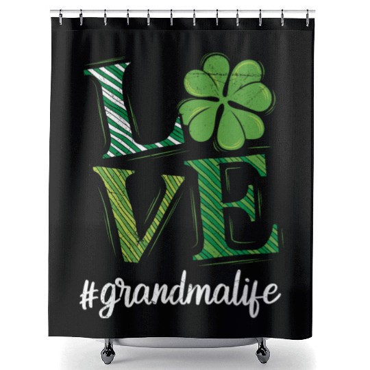Love Grandma life St. Patrick's Day Grandma Shower Curtains
