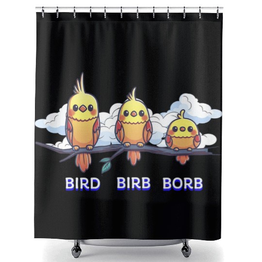 Bird Birb Borb Funny Birdwatching Cute Birds Lover Shower Curtains