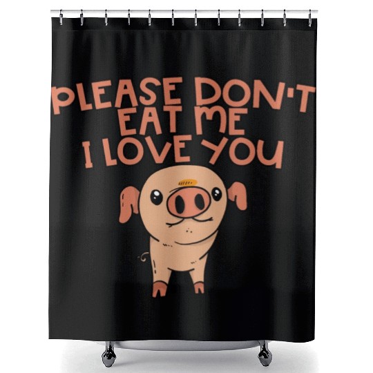 Please Don't Eat Me, I Love You Shower Curtains