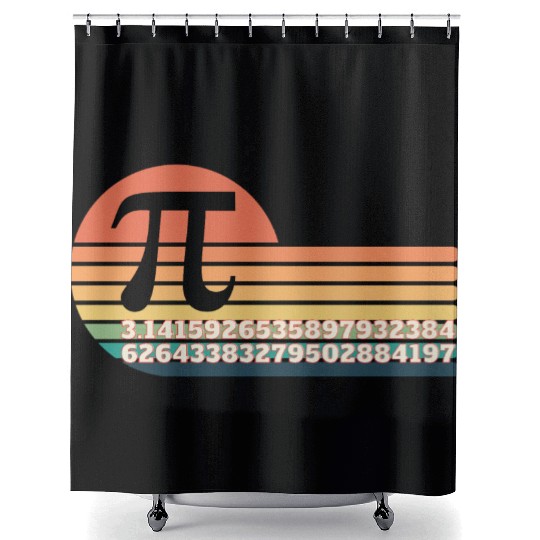 Retro Pi Number Shower Curtains & Gifts For Math Teacher