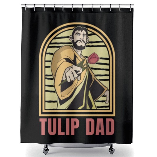 Tulip Gardening Dad Shower Curtains