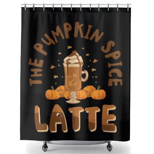 Pumpkin Spice Latte Halloween Coffee Lover Tarot Shower Curtains
