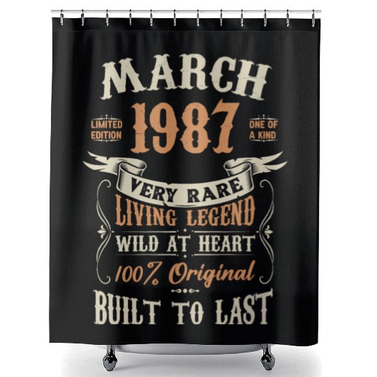 March 1987 Birthday Surprise Shower Curtains