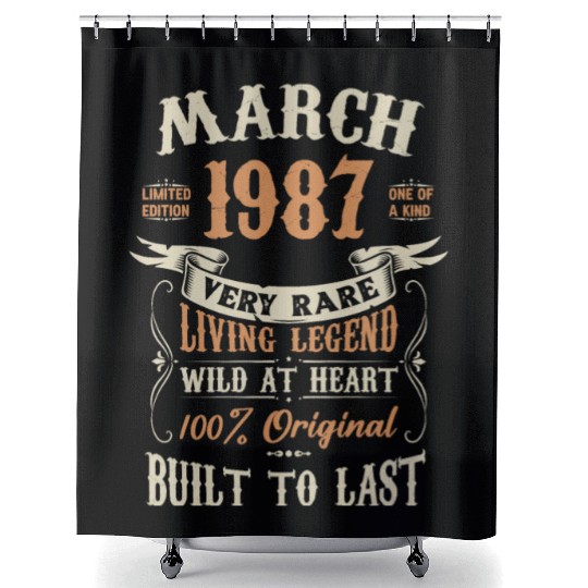 March 1987 Birthday Surprise Shower Curtains