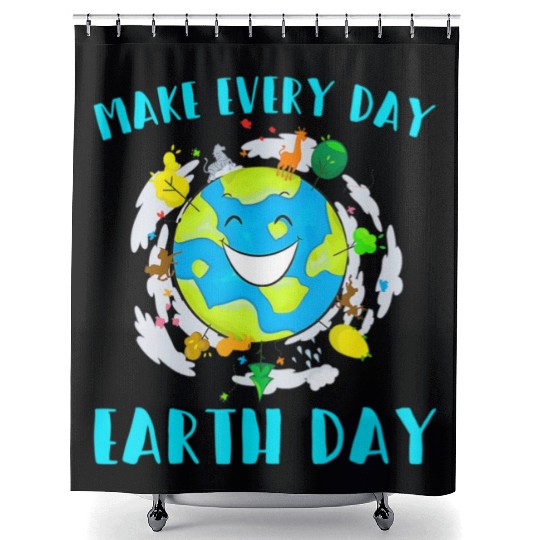 Make Every Day Earth Day Cute Planet Save Environm Shower Curtains