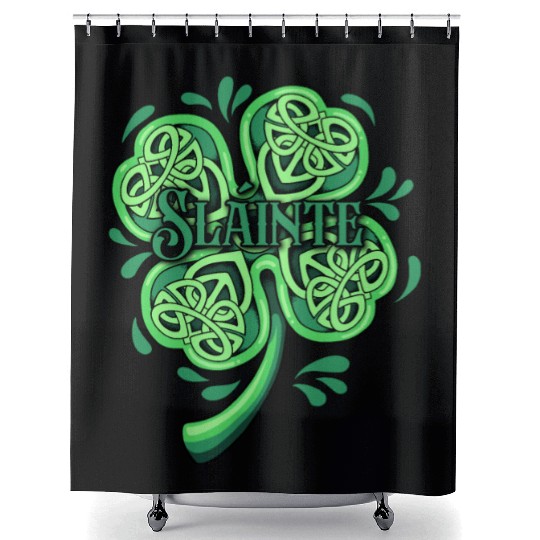 Slainte Irish Cheers Good Health St Patricks Day Shower Curtains