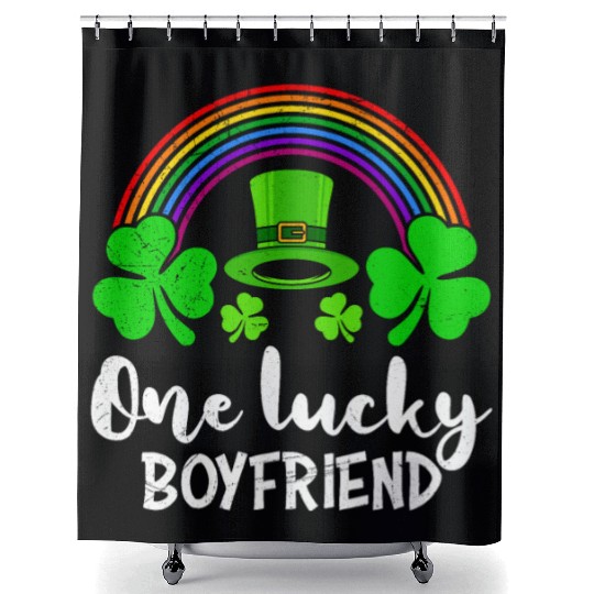 One Lucky Boyfriend St Patrick's Day Shower Curtains