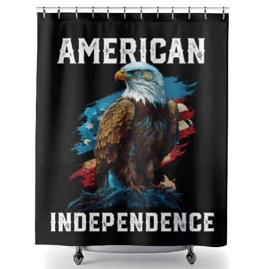 American Independence American Bald Eagle 4th of Shower Curtains