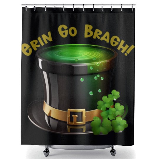 Get Lucky with this 'Erin go Bragh' Top Hat Design Shower Curtains