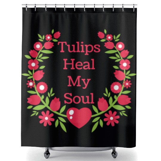 Tulip Gardening Hearts Shower Curtains